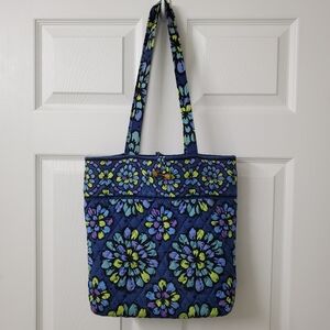 Vera Bradley Floral "Indigo Pop" Blue Retired Design Shoulder Tote Bag